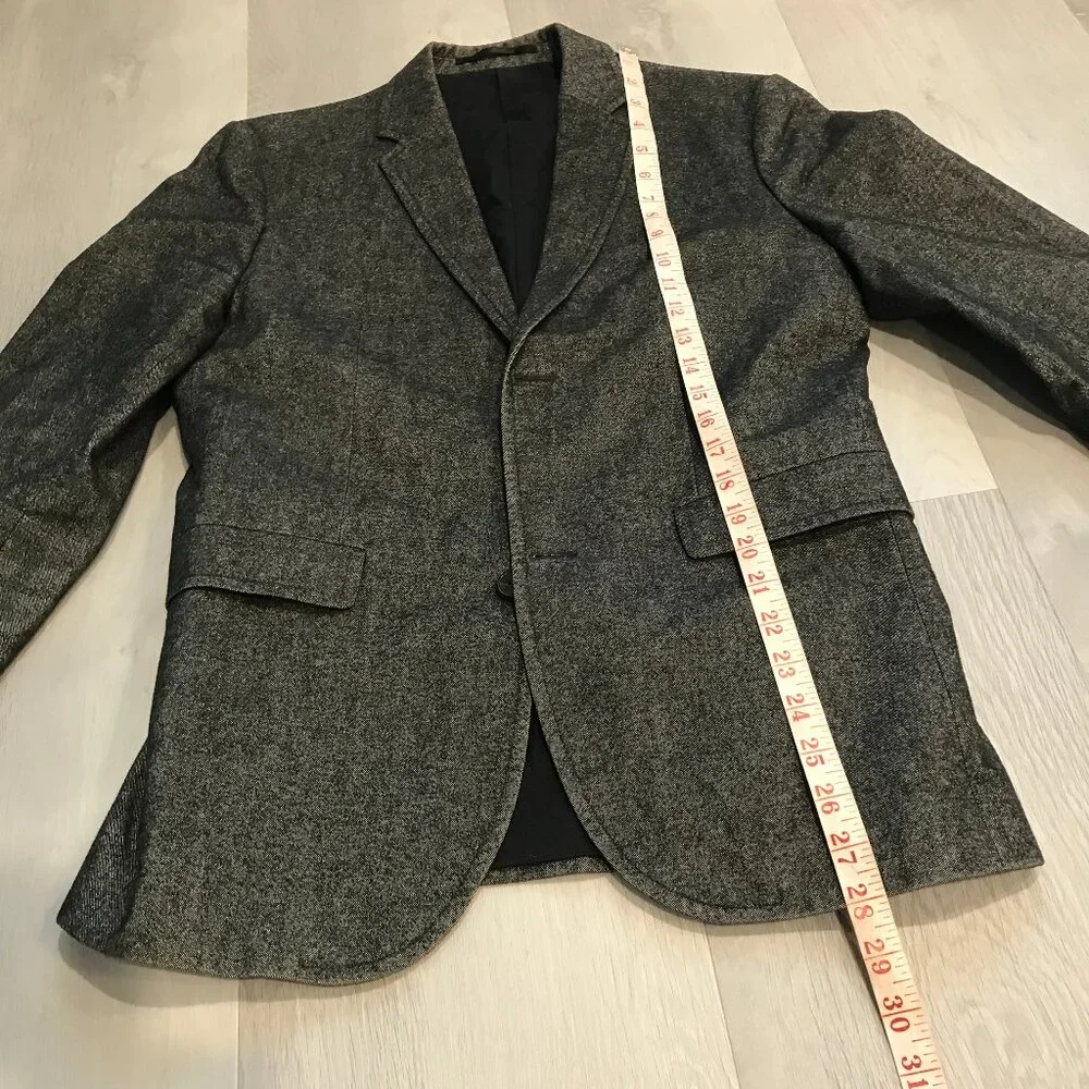 COS DENIM BLAZER JACKET GRAY TWO BUTTON LONG SLEEVE MENS EU46
